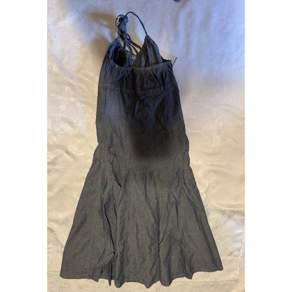 Adriano Goldschmied AG Blue Denim A Line Halter Cotton Dress XS NEW $170 - Picture 4 of 9